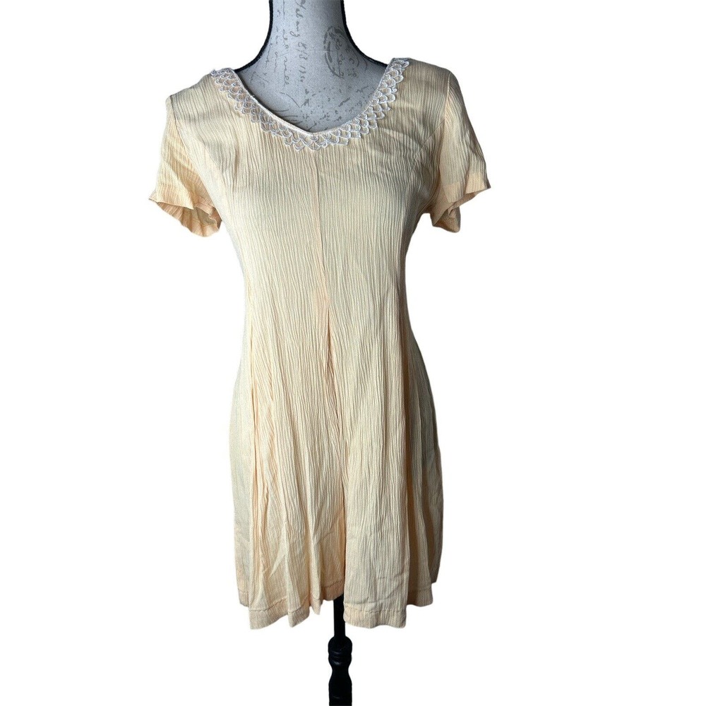 Vintage Ellen Ashley Yellow Rayon‎ Short Romper Bow On Back Size 10